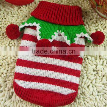 Christmas season latest stripe knitting dog sweater