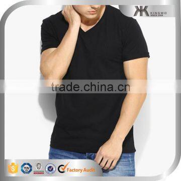 Man Solid Black Bulk Blank Design Muscle Fit T-shirt photo-3
