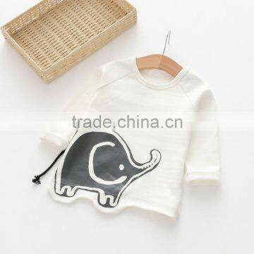 S60648B 2017 New Autumn Girls Boys Fashion Elephant Print Cotton Long Sleeve T-shirts Kids photo-2