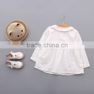 S33435W Girls Long Sleeve Shirt Baby Girls White Blouse Brand School Casual Shirts photo-4