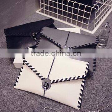 DY0136Z Europea Fashion Ladies pu Leather Knitted Clutch Bag photo-2