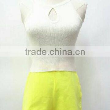 Runwaylover Europe Style 2017 Ladies Fashion 100% Cotton High Waist Shorts With Side Zipper photo-2