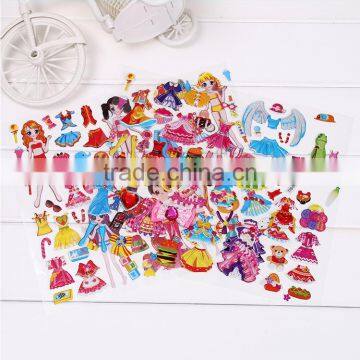 Chilren carton sticker education sticker 3D pop-up sticker cute replacement sticker girl's DIY stickers