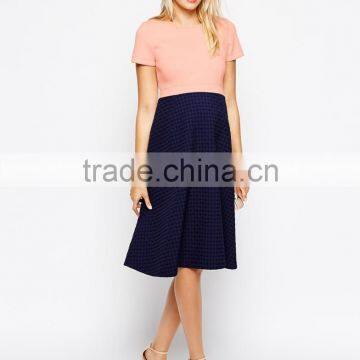Maternity Bonded Skater Dress With Textured Full Skirt China Supplier photo-2