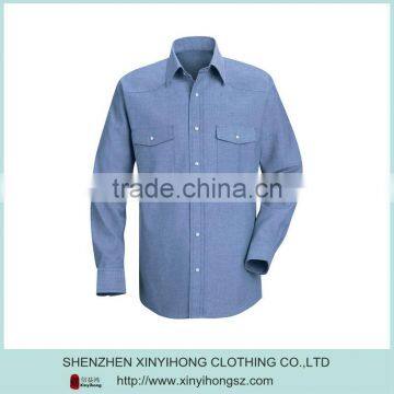 Light Blue Color Pima Cotton High Quality Men's Fashion Shirts Sale