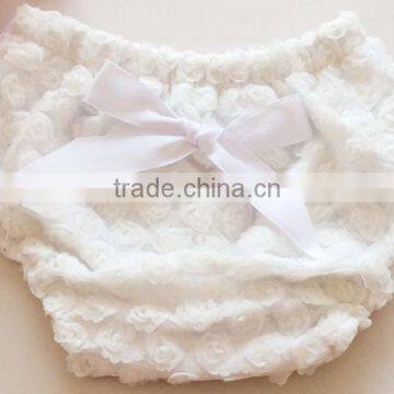 Hot Pink Cotton Hot Pink Chiffon Ruffle Baby Diaper Cover/infant Rosette Diaper Cover photo-2