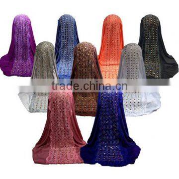 Multicolor Fashion Drape Pearl Head Muslim Woman Hijab Chiffon Lady Scarf photo-2