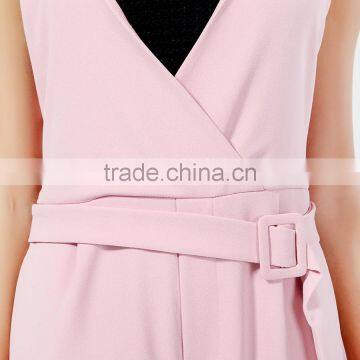 Ladies New Fashion Jumpsuit Pink Color Sleeveless Designs for Women Factory Manufacture photo-5