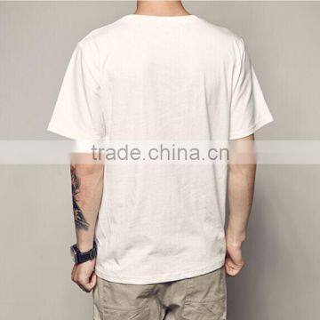 Cheap Bulk Custom Plain Thin White T-shirts With Pocket photo-2