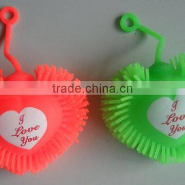 heart-shaped puffer ball/squishy ball/fluffy ball with LED