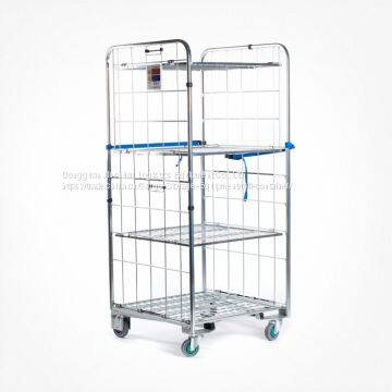 Corrosion Prevention Four Wheel Warehouse Roll Cage Trolley