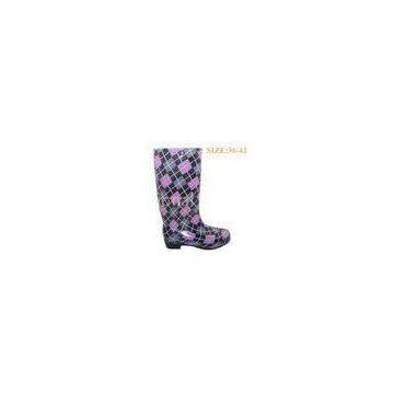 Plaid Womens Rain Boot Purple Size 10 , Upper Transparent PVC