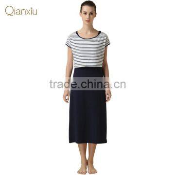 Qianxiu Wholesale Cotton Long Ladies Sleeping Dress