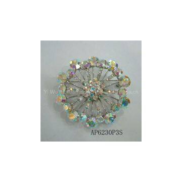 Vintage Rhinestone Bling Crystal Flower Brooch Pin