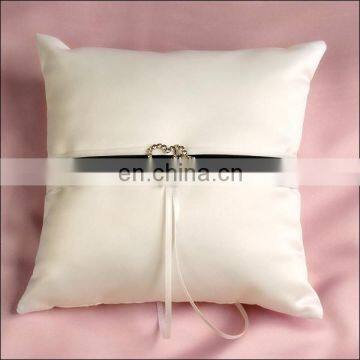 Double Heart Black & White knot decorative ring pillow wedding gifts decoration dropship supplier