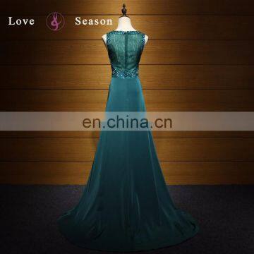 A17DL0026 O-neck Bright Sexy Lime Green Evening Dress Emerald Green Prom Dresses
