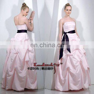 EM9007 Stunning ball gown pink evening dress ivory formal dress