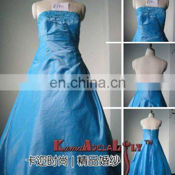 EB6190 Taffeta with hand bead backless formal dress