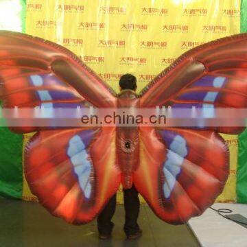 new style customized printed funny inflatable wings costume of butterfly