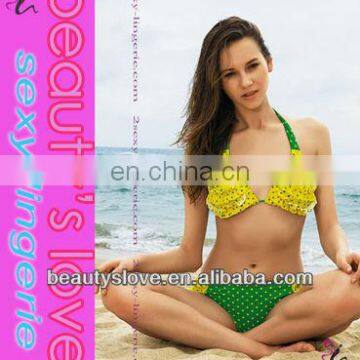 Sexy Ladies Lycra Bra and Shorts Bikini Cheap Swimwear