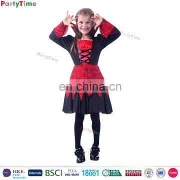 Party Time Brand Kids Halloween Cosplay Dress Spider Web Design Vampire Girl Costumes