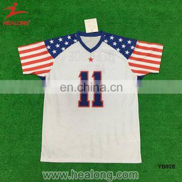 Full Sublimation Cut And Sew Mesh Rugby National Football Jersey Wear Tee Shirts