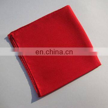 100% Silk Pocket Square with Solid Red Color