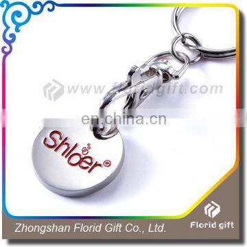 Round Metal Trolley Coin Keychain With Custom Logo photo-2