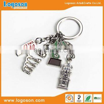 Four pendants PUERTO color infilled souvenir keyring keychain