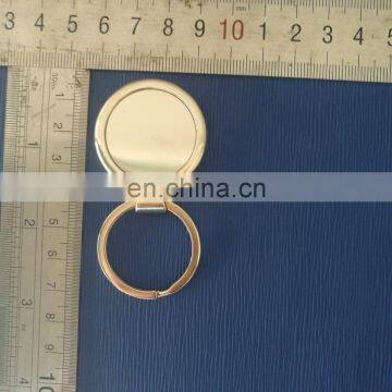 Round shape silver plated key chain metal split key ring