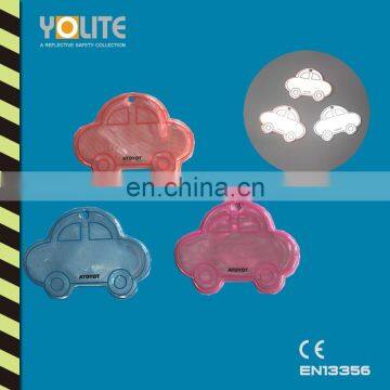 Mini Car Shaped Promotional Gift Reflective Hanger Children Safety Accessories With CE EN13356 Approved