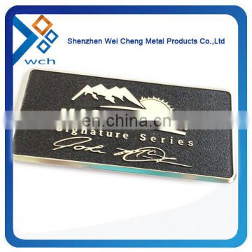 customize metal label, metal band logo, brushed metal nameplate