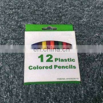 2016 Hot Sale 3.5" Triangular Color Plastic Pencil 12pcs Set For Student