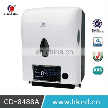 China products ABS Auto cut Sensor Paper Dispenser Electronic Paper Towel Dispenser with LCD CD-8488C