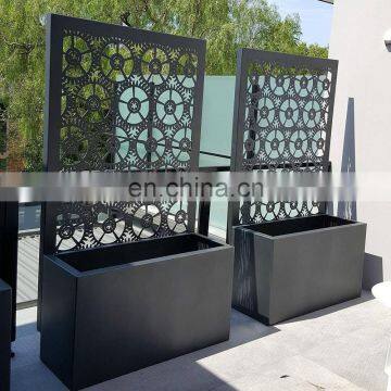 Metal Planter Box With Privacy Screen for Outdoor Garden