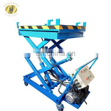 7LSJY Shandong SevenLift manual operated mobile freight scissor lifter lifting platform