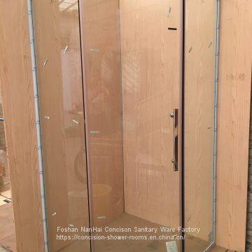 6mm Tempered Glass Shower Enclosure Diamond Shape Two Fixed Panels One Pivot Doo photo-5