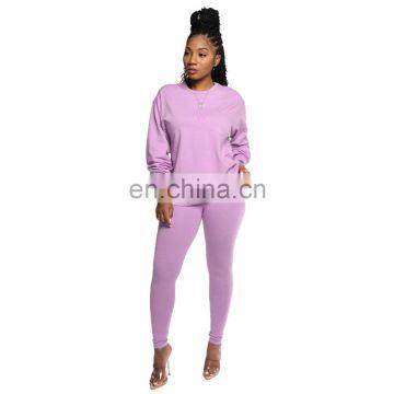 LAITE SET2072 Best Sellers Autumn&winter Cotton Solid Color Women 2 Piece Set Women Clothing Two Piece Pants Set photo-6