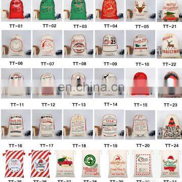 2020 Christmas Gift Bags Large Organic Heavy Canvas Bag Santa Sack Drawstring Bag With Reindeers Santa Claus Sack Bags for Kids photo-4
