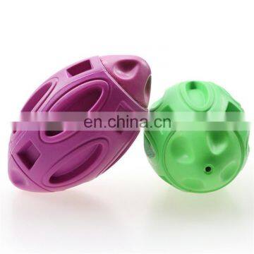 Pet Squeaky Toys Rubber Rugby Ball Interactive and Training Chew Toys Fetch Toy Ball for Dogs photo-5