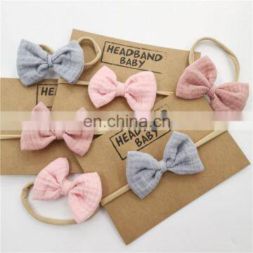 Organic Muslin New Born Baby Headband Cotton photo-4