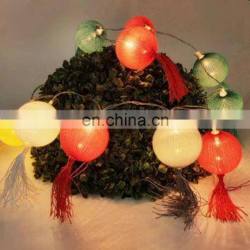 New Design LED Cotton Ball With Tasssels String Light For Holiday Party Decoration photo-5