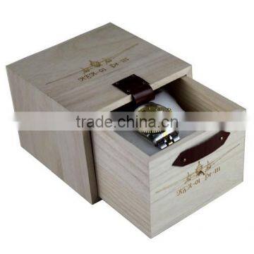 Custom Logo Natural Color Solid Wooden Watch Gift Box,sliding Wood Watch Boxes photo-2