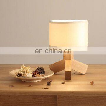 Zhongshan Wholesale Supplier Wooden Table Lamp Fabric Lamp Shade With E27 Buld Design Light photo-2