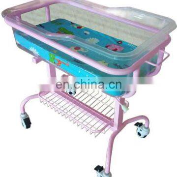 Safety and Comfortable Plastic Abs Baby Bassinet Crib Newborns Trolley Medical Infant Sleep Adjustable Hospital Baby Cart photo-2
