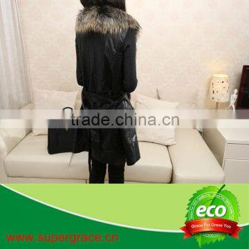 Great Fashionable Lady's Real Raccoon Fur & Rabbit Pelt Leather Clothing