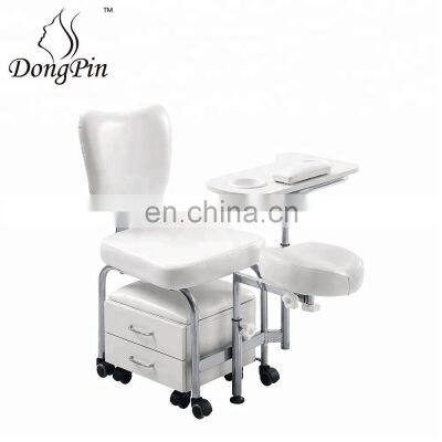 white pedicure chair nail table manicure chair with movable stool