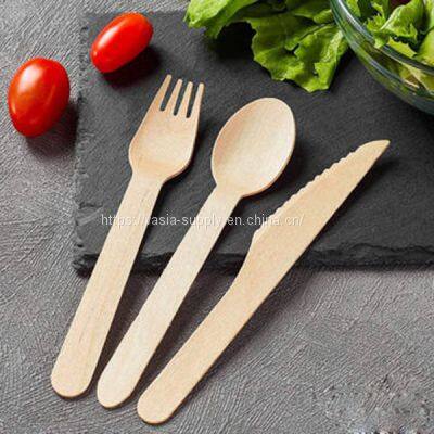 Great Price Parties Wedding Events Disposable biodegradable 16cm wooden cutlery set