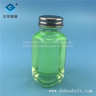 Wholesale 60ml square pepper glass bottle,Glass seasoning bottle manufacturer Salt