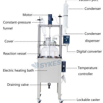 100L Electric Heating Bath Sinlge Layer Glass Reactor Price photo-2